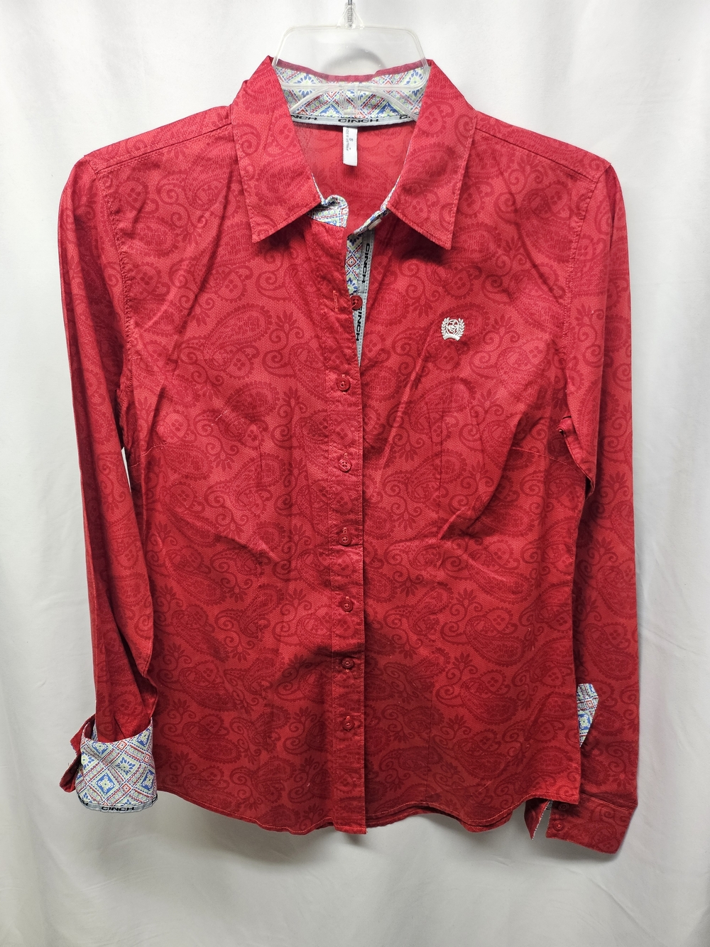 Cinch Red Paisley Button-Up Shirt